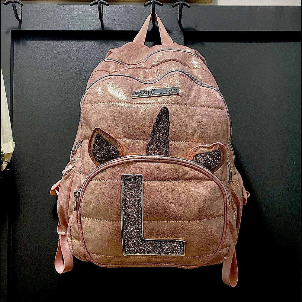 Justice Backpack, Metallic with glitter accent